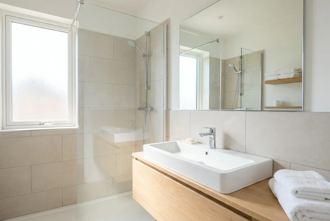 Salle de bain rénovée avec une plomberie soignée à Pau